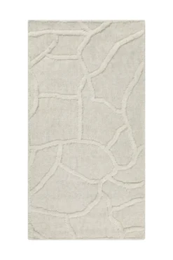 Kurzflor Teppich Creme Weiß