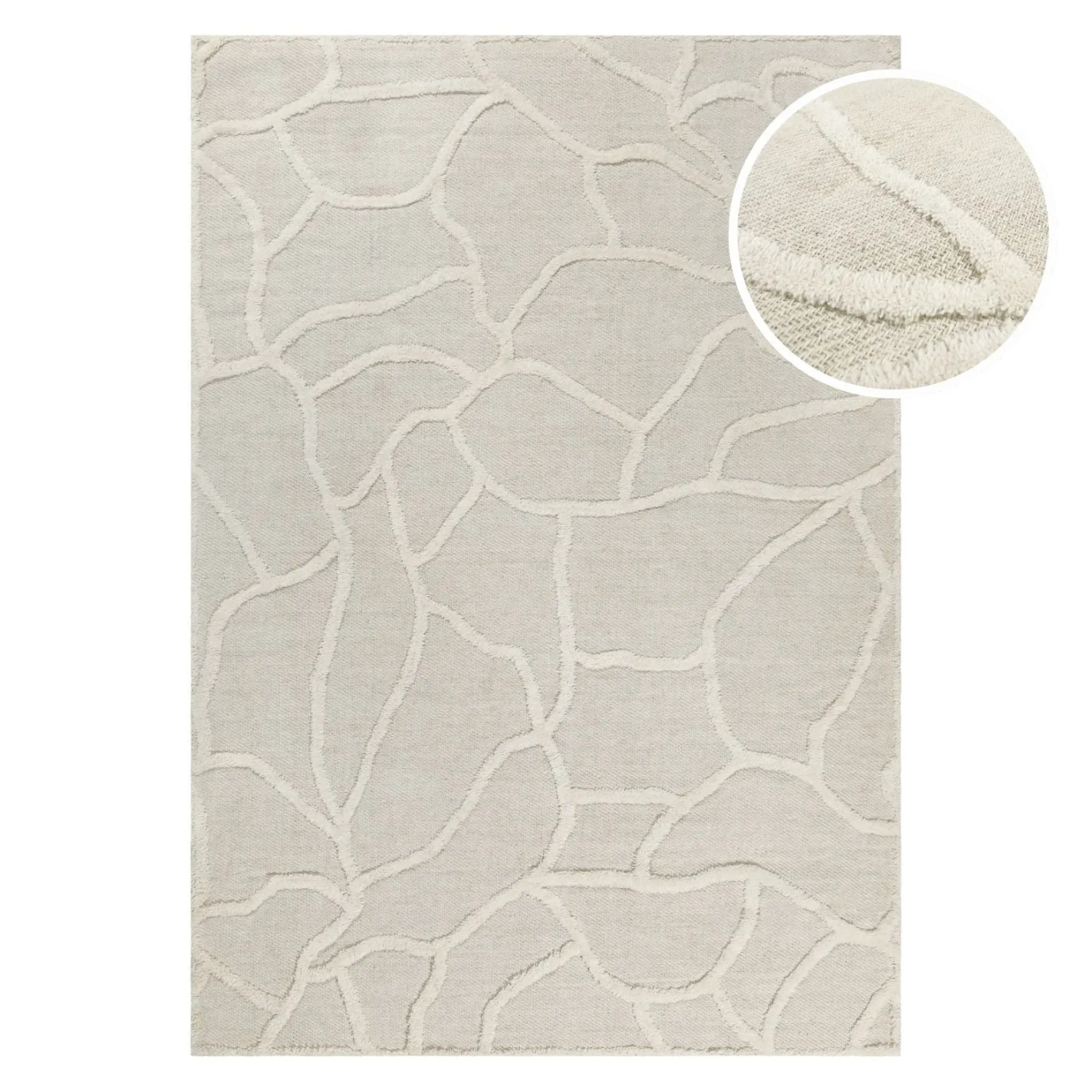 Kurzflor Teppich Creme Weiß "Hamptons TWENTYSIX" WECONhome