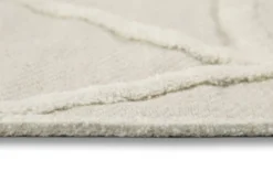 Kurzflor Teppich Creme Weiß