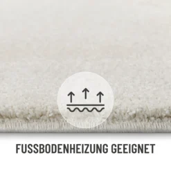 Kurzflorteppich Creme Weiß 