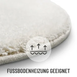 Kurzflorteppich Creme Weiß