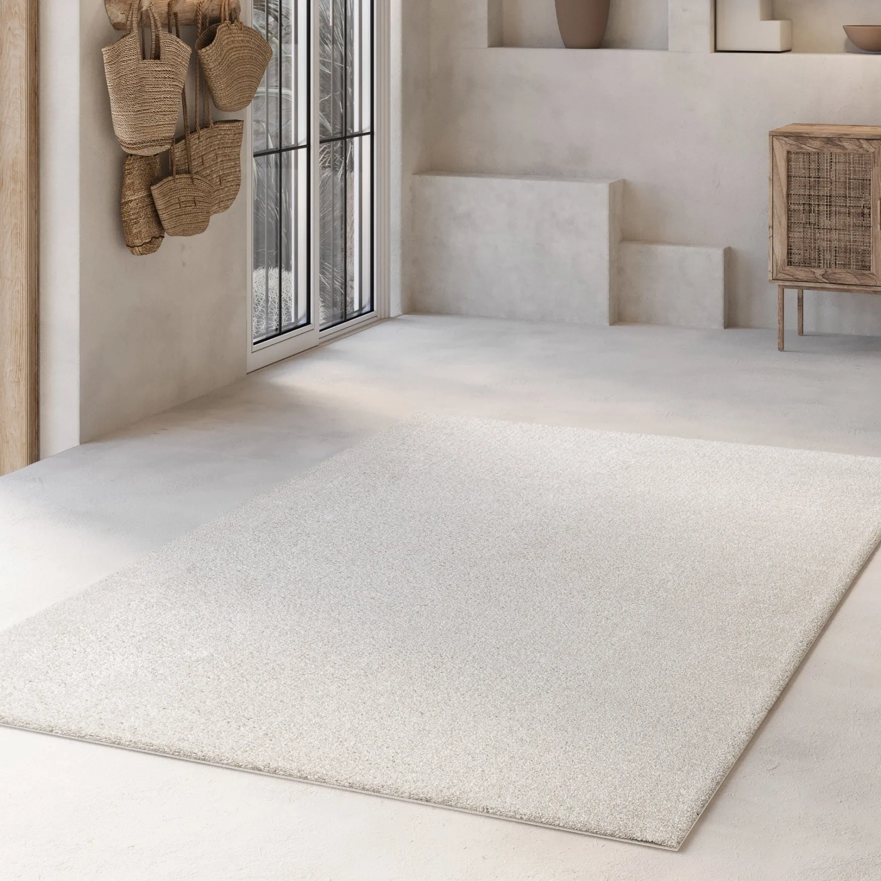 Kurzflorteppich Creme Weiß "Nova" WECONhome Basics
