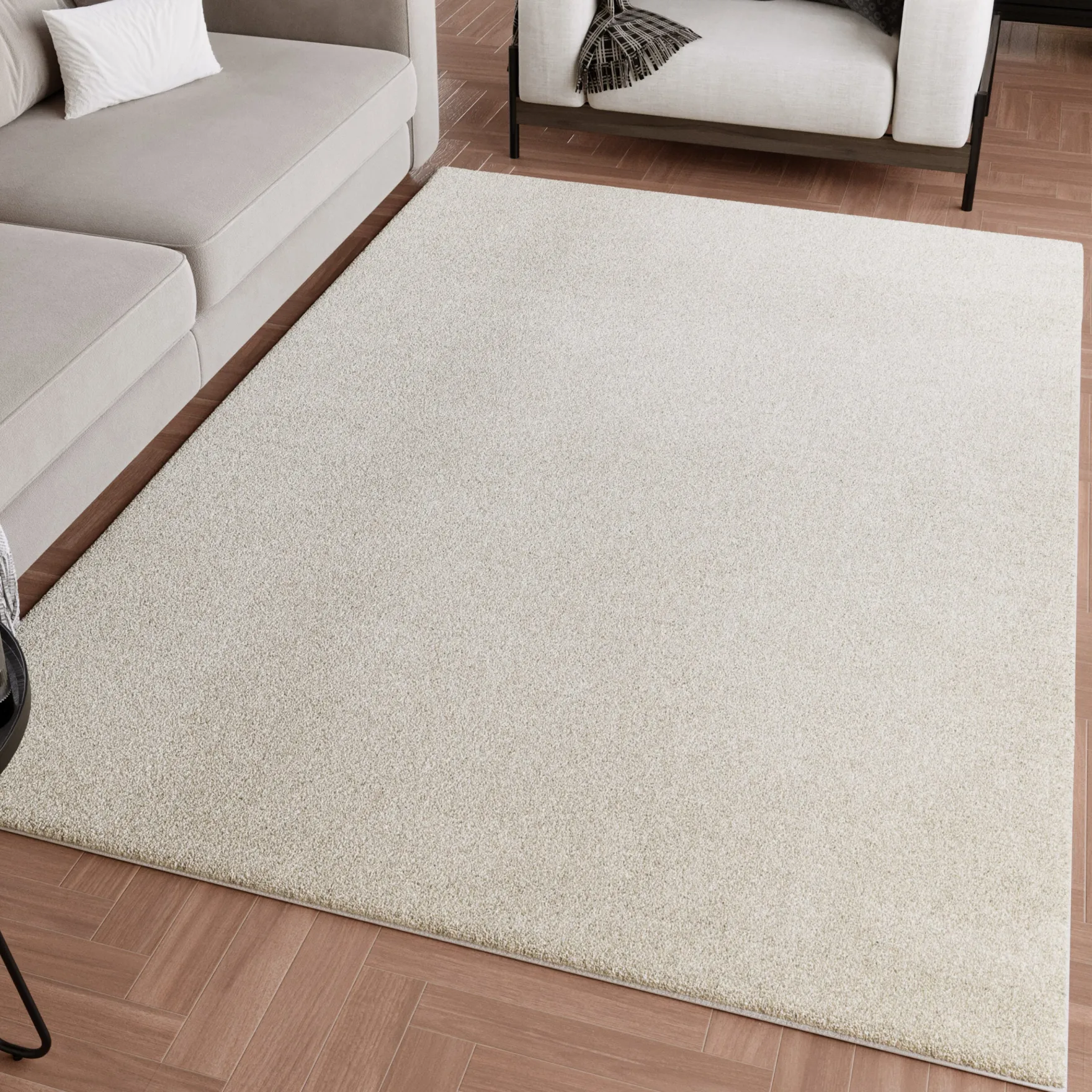 Kurzflorteppich Creme Weiß "Wogh" WECONhome