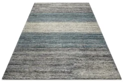 Kurzflor Teppich Grau Blau meliert