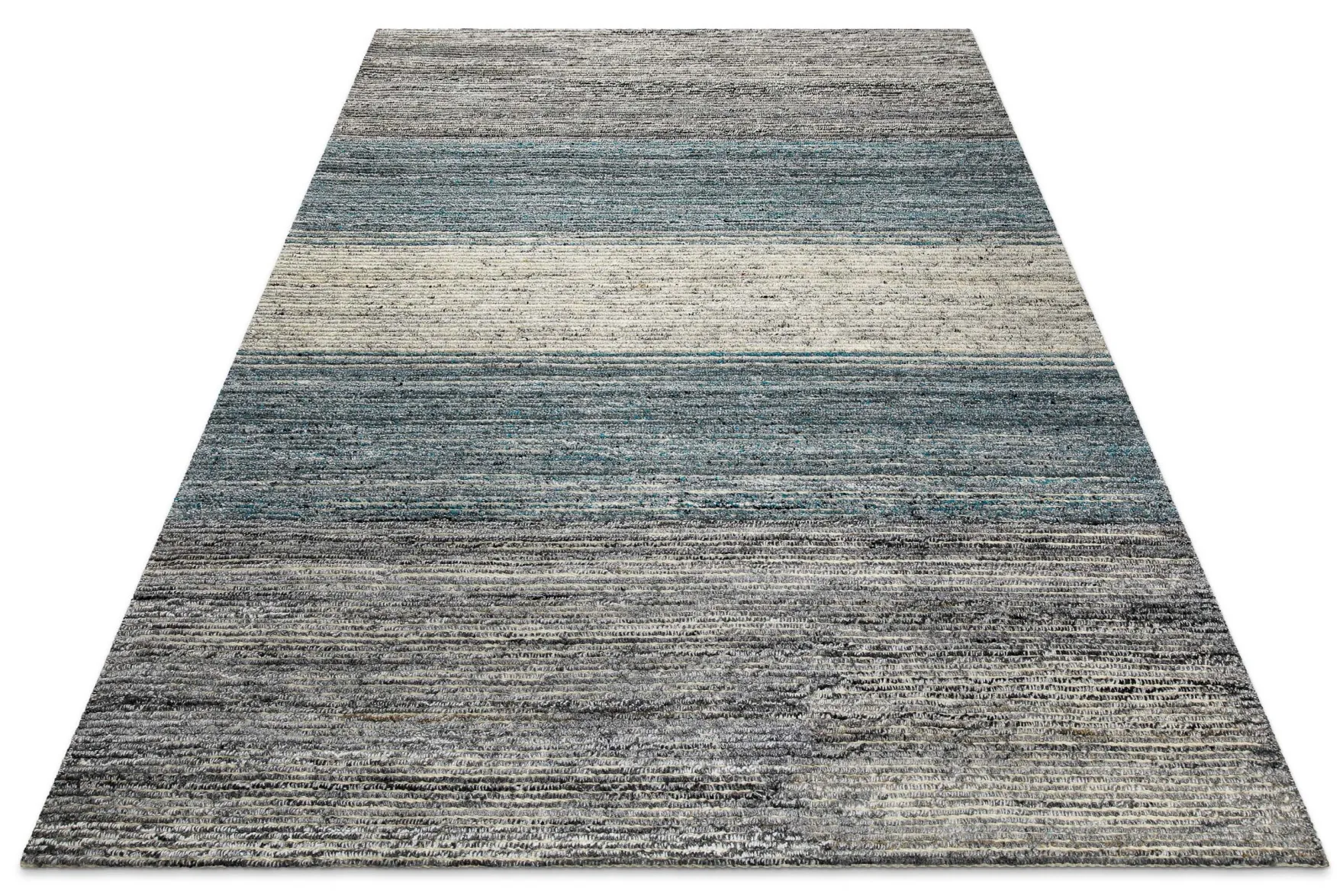 Kurzflor Teppich Grau Blau meliert "Hamptons TWENTYFOUR" WECONhome