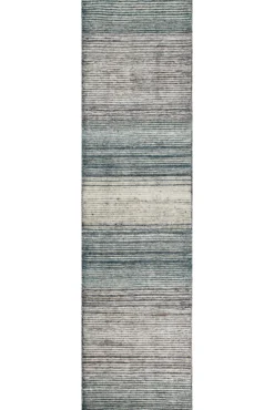 Kurzflor Teppich Grau Blau meliert