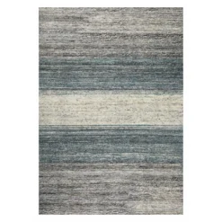 Kurzflor Teppich Grau Blau meliert