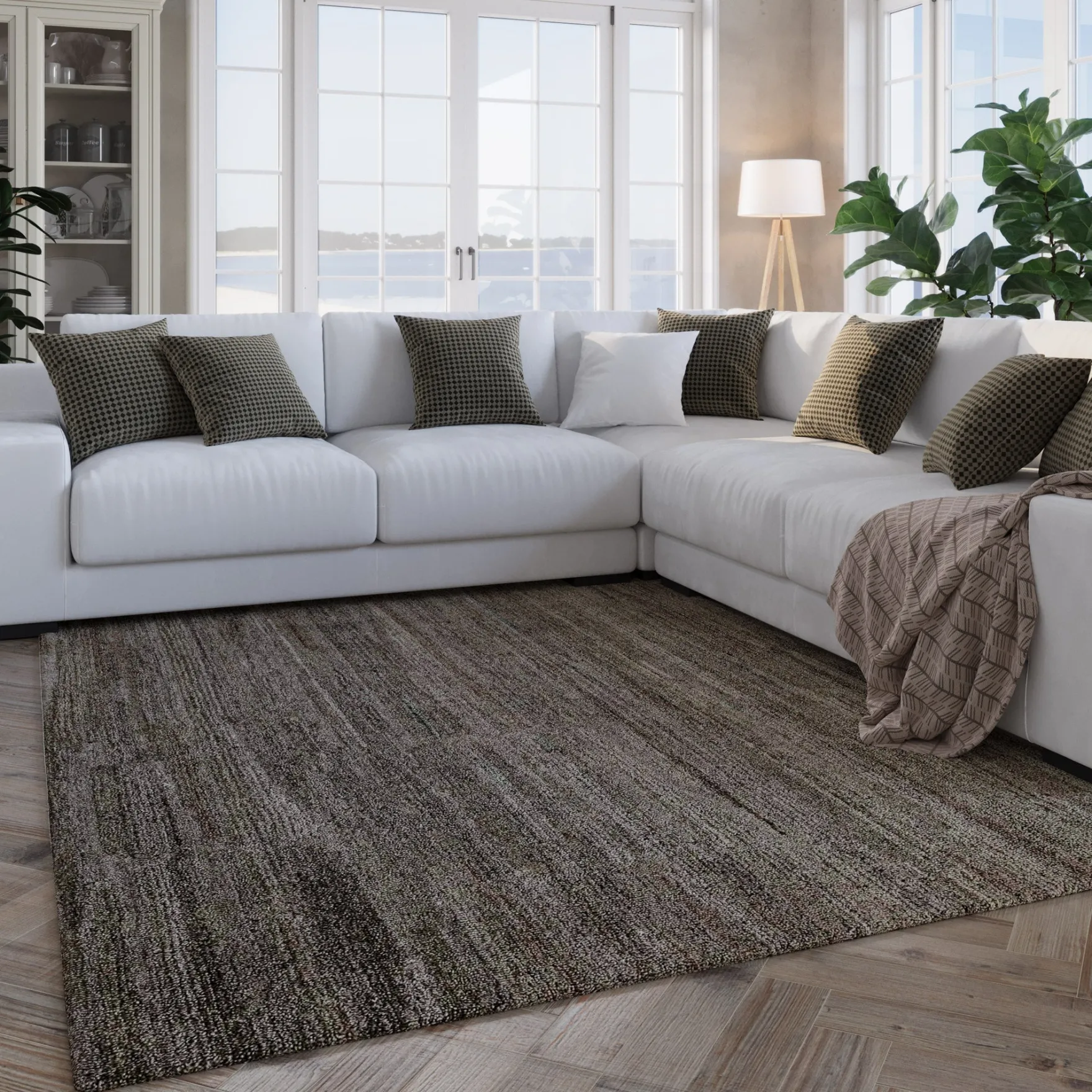 Kurzflor Teppich Grau Braun meliert "Hamptons EIGHTEEN" WECONhome