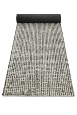 Kurzflor Teppich Grau Braun meliert
