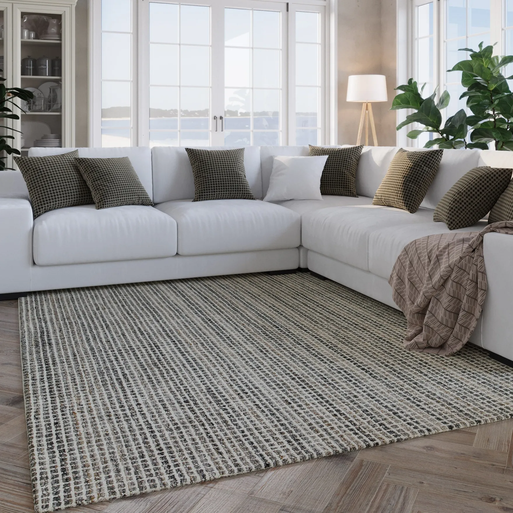 Kurzflor Teppich Grau Braun meliert "Hamptons FOURTEEN" WECONhome