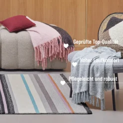 Kurzflorteppich Grau Multi aus Schurwolle "Sally" WECONhome