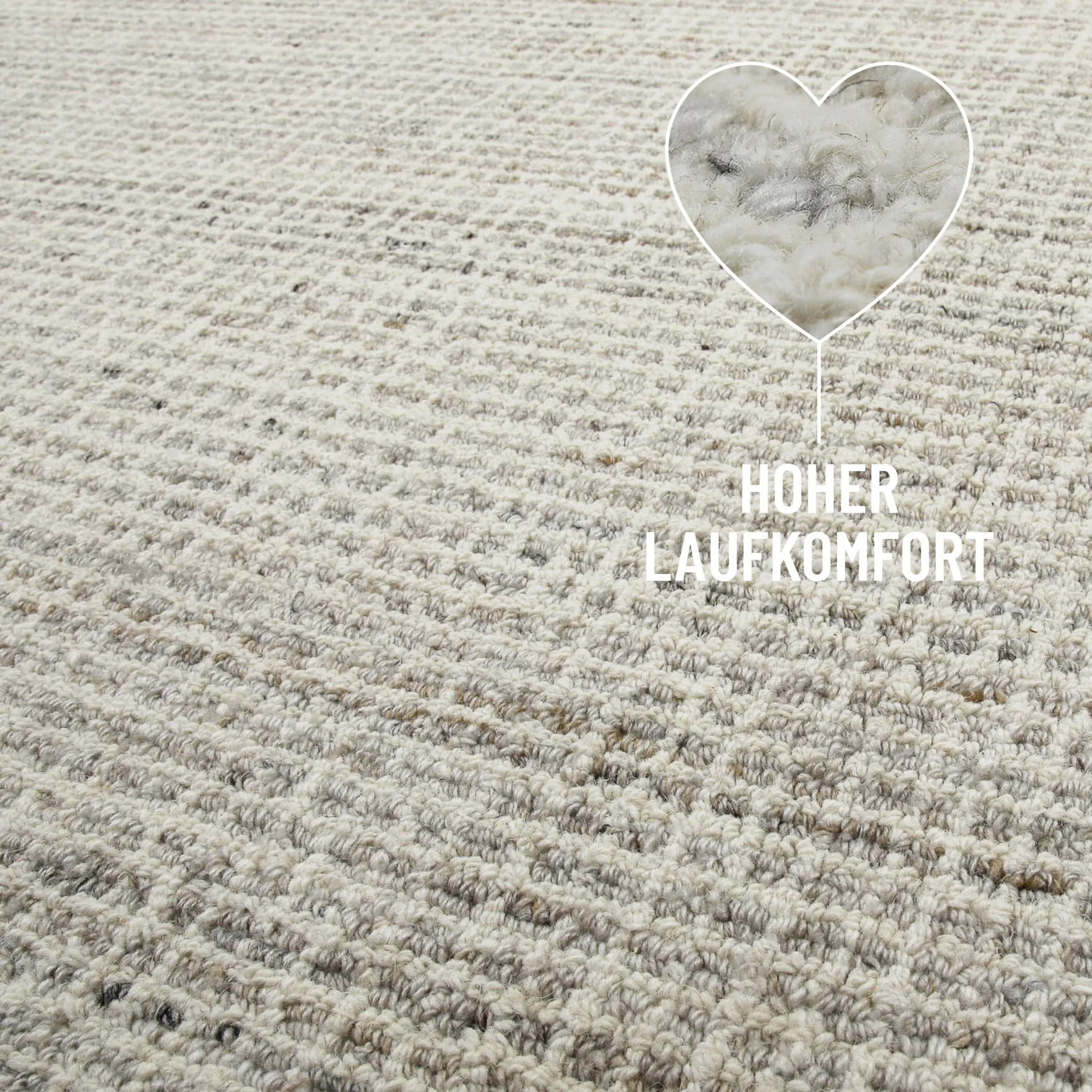 Kurzflor Teppich Greige meliert "Hamptons FOURTEEN" WECONhome
