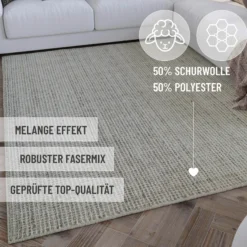 Kurzflor Teppich Greige meliert