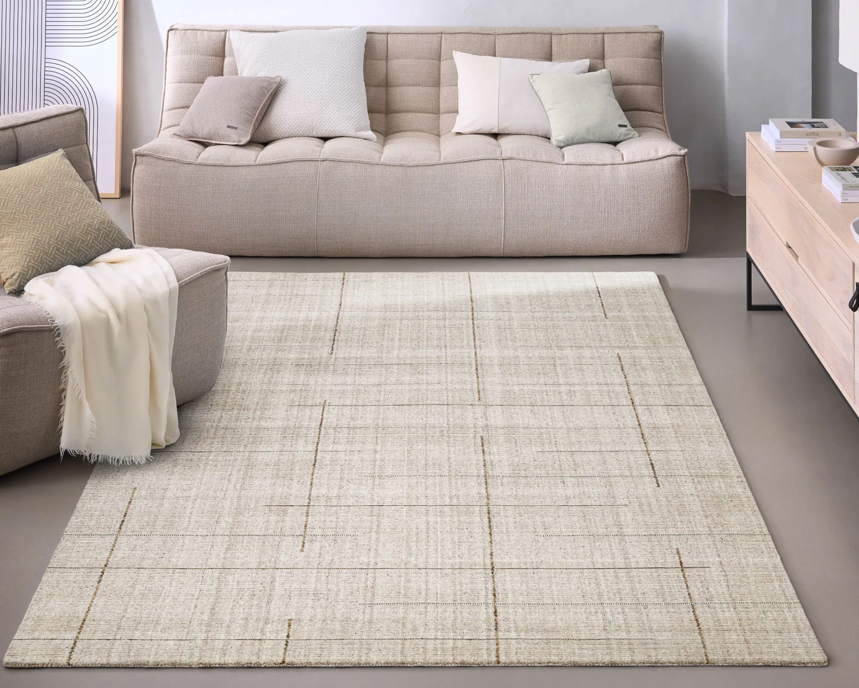 Kurzflor Teppich Greige "Milly" WECONhome