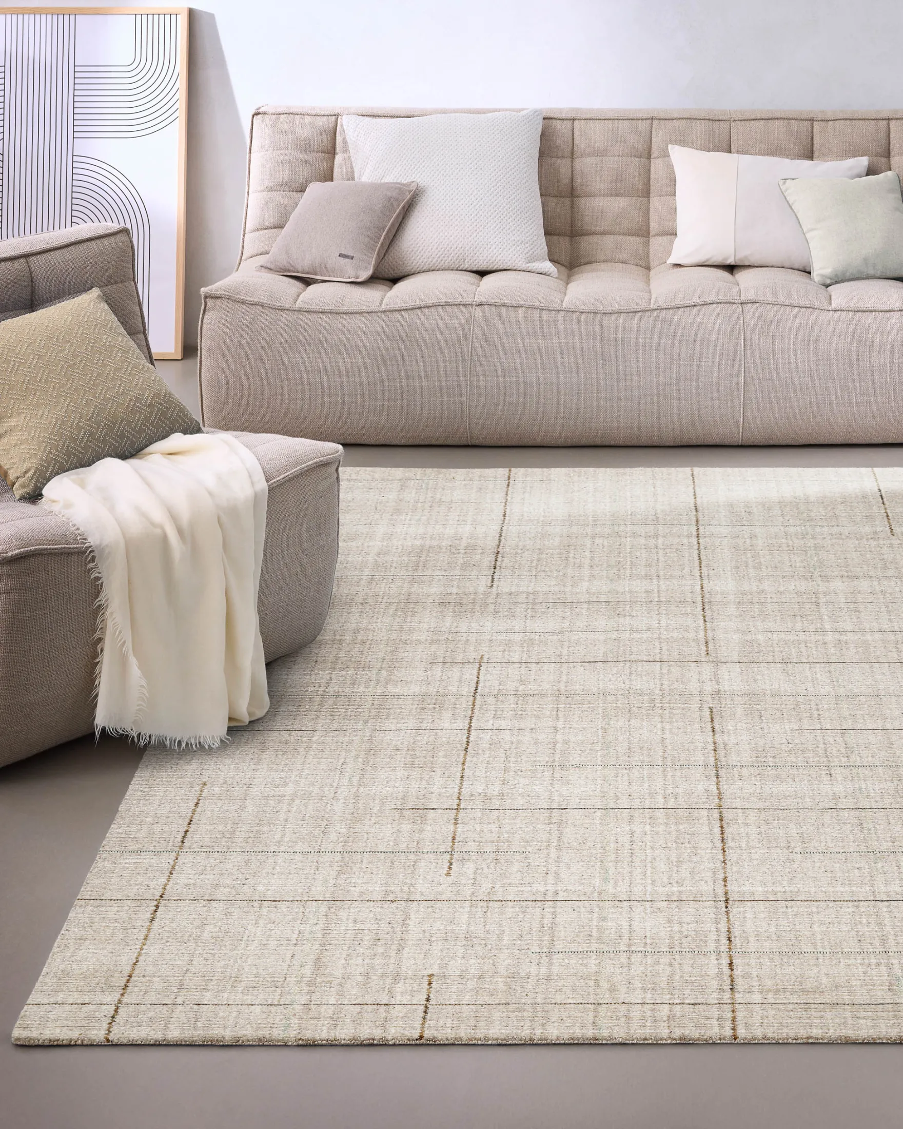 Kurzflor Teppich Greige "Milly" WECONhome