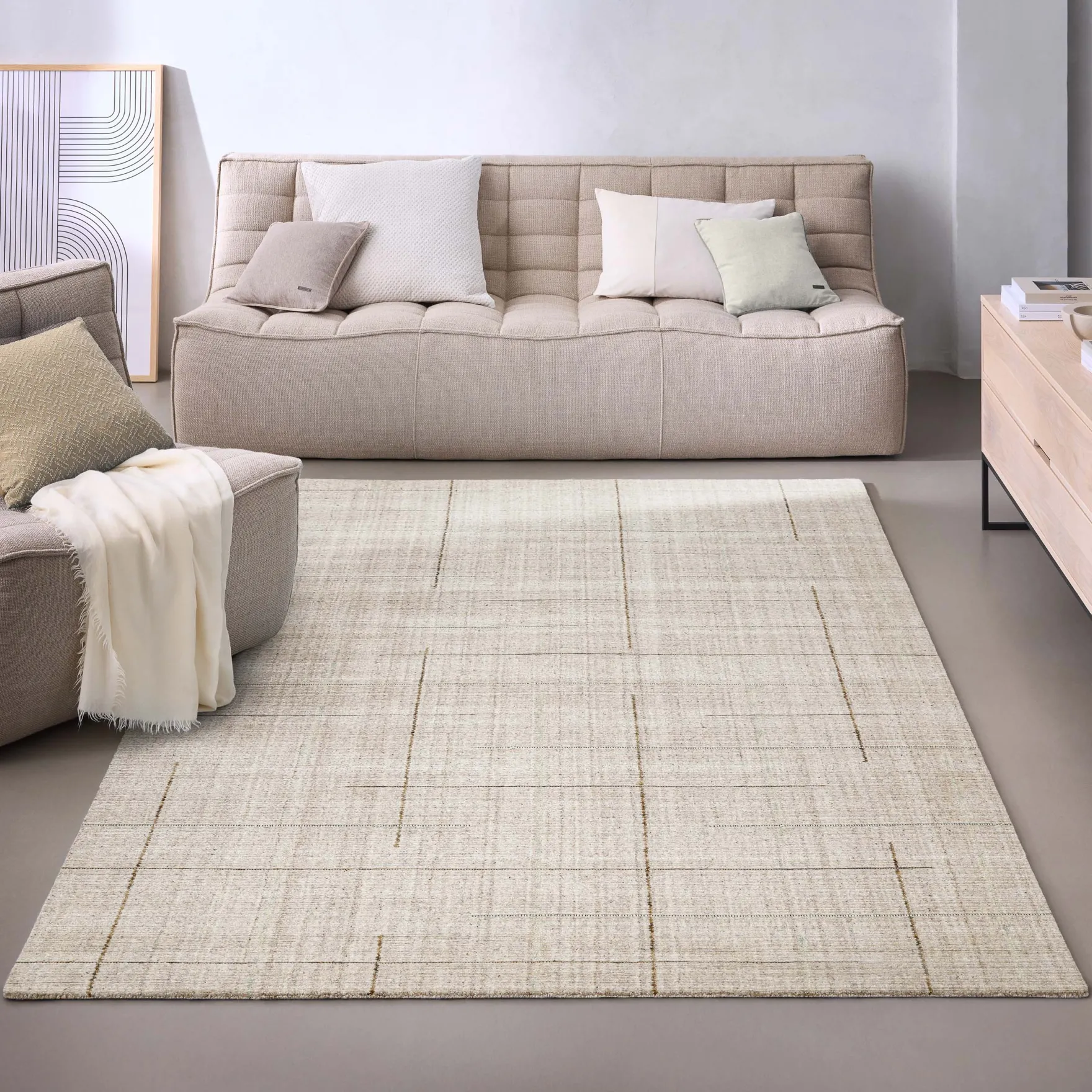 Kurzflor Teppich Greige "Milly" WECONhome