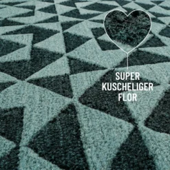 Kurzflorteppich Grün Multi "Downtown" WECONhome