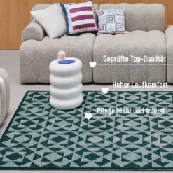 Kurzflorteppich Grün Multi