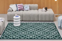 Kurzflorteppich Grün Multi