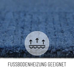 Kurzflorteppich Kobalt Blau aus Schurwolle "Dodo" WECONhome