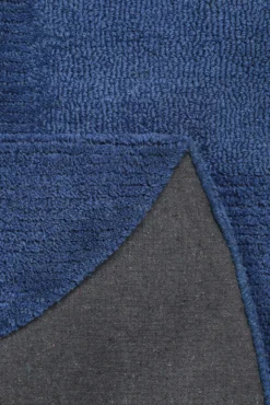 Kurzflorteppich Kobalt Blau aus Schurwolle 
