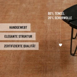 Kurzflor Teppich Kupfer Braun