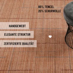 Kurzflor Teppich Lachs Rot 