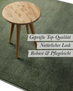 Kurzflorteppich Laub Grün 