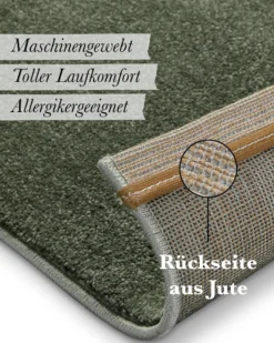 Kurzflorteppich Laub Grün 