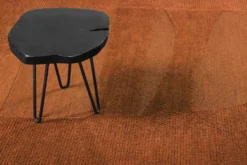 Kurzflorteppich Lehm Braun Weiß aus Schurwolle 