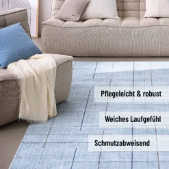 Kurzflor Teppich Licht Blau "Milly" WECONhome