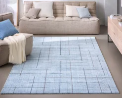 Kurzflor Teppich Licht Blau 
