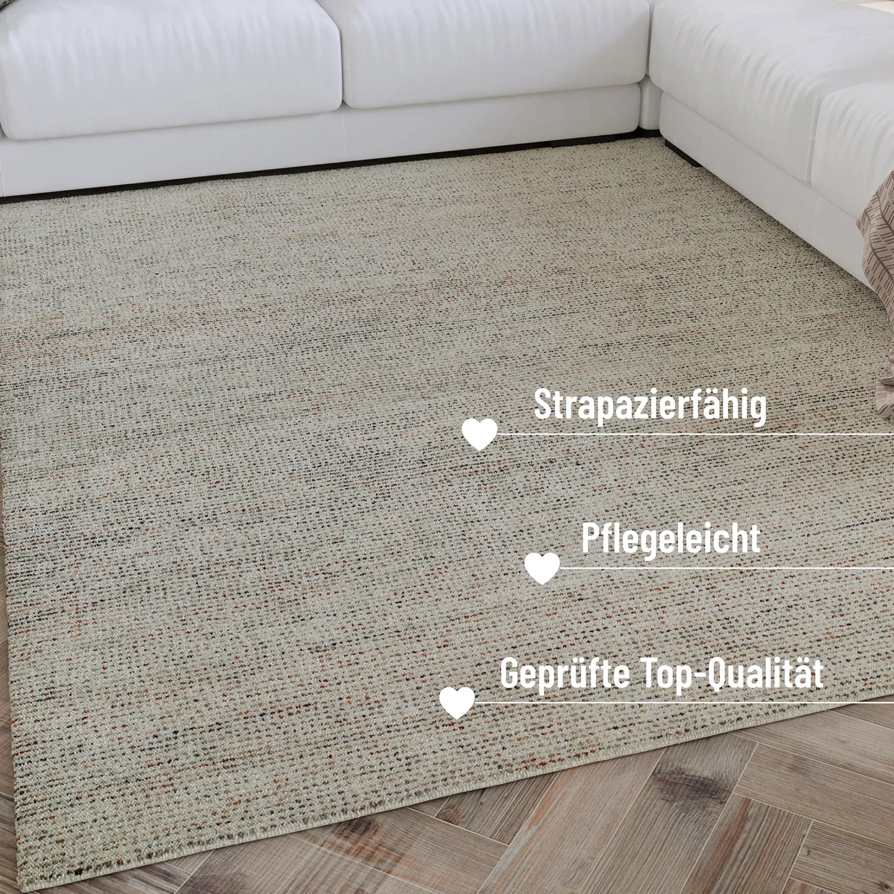 Kurzflor Teppich Multi Pastell "Hamptons THIRTYTWO" WECONhome