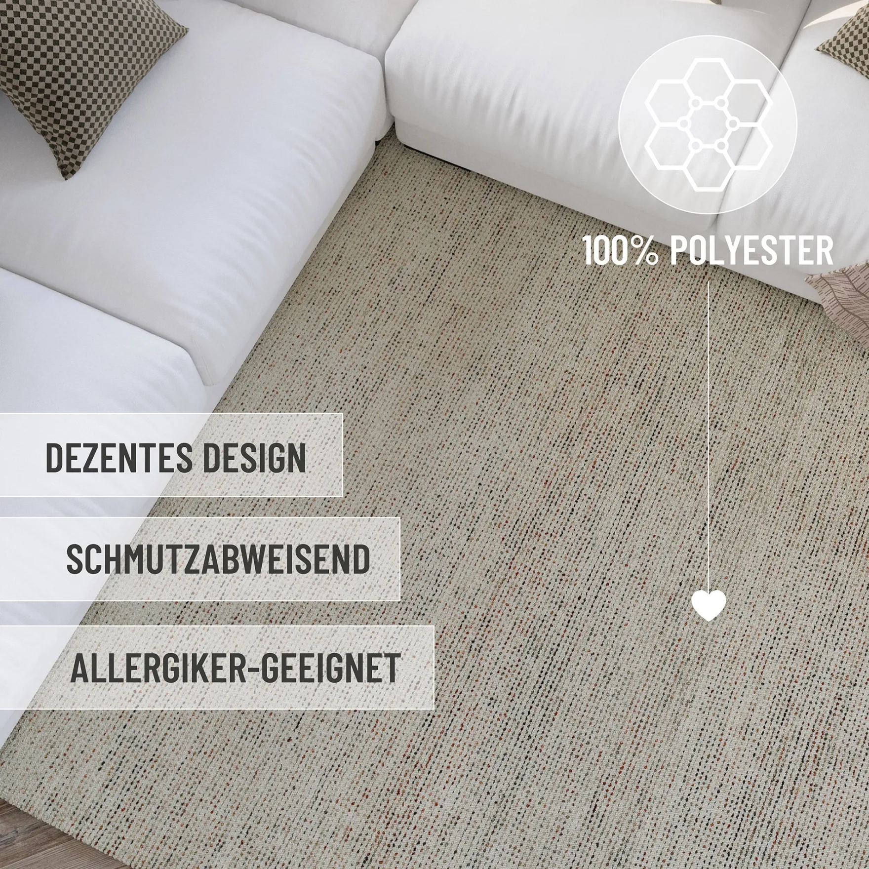 Kurzflor Teppich Multi Pastell "Hamptons THIRTYTWO" WECONhome