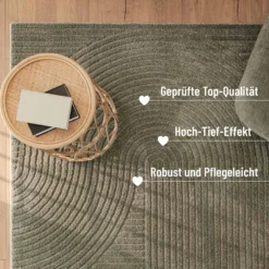 Kurzflorteppich Oliv Grün "Bolen" WECONhome