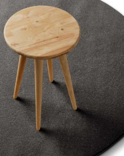 Kurzflorteppich Rund Anthrazit grau