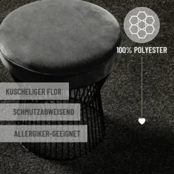 Kurzflorteppich Rund Anthrazit