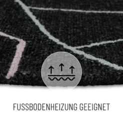 Kurzflorteppich Rund Anthrazit aus Schurwolle "Nox" WECONhome