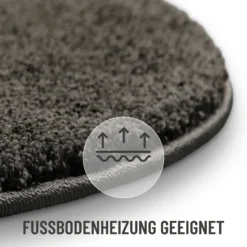 Kurzflorteppich Rund Anthrazit "Nova" WECONhome Basics