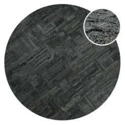 Kurzflor Teppich Rund Blau Grau "Hamptons FORTYTWO" WECONhome