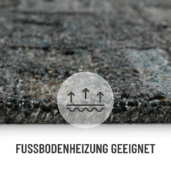 Kurzflor Teppich Rund Blau Grau "Hamptons FORTYTWO" WECONhome