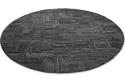 Kurzflor Teppich Rund Blau Grau 