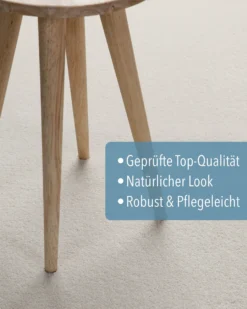 Kurzflorteppich Rund Creme Weiß "Montepulciano" Homie Living