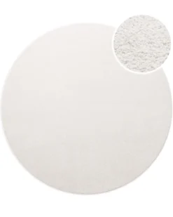 Kurzflorteppich Rund Creme Weiß "Montepulciano" Homie Living