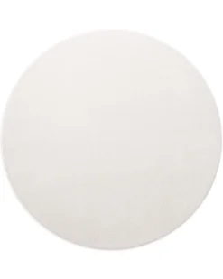 Kurzflorteppich Rund Creme Weiß