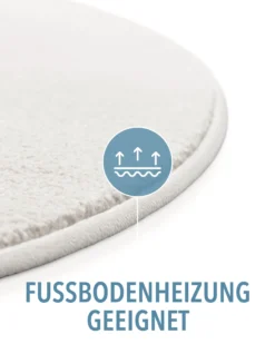 Kurzflorteppich Rund Creme Weiß