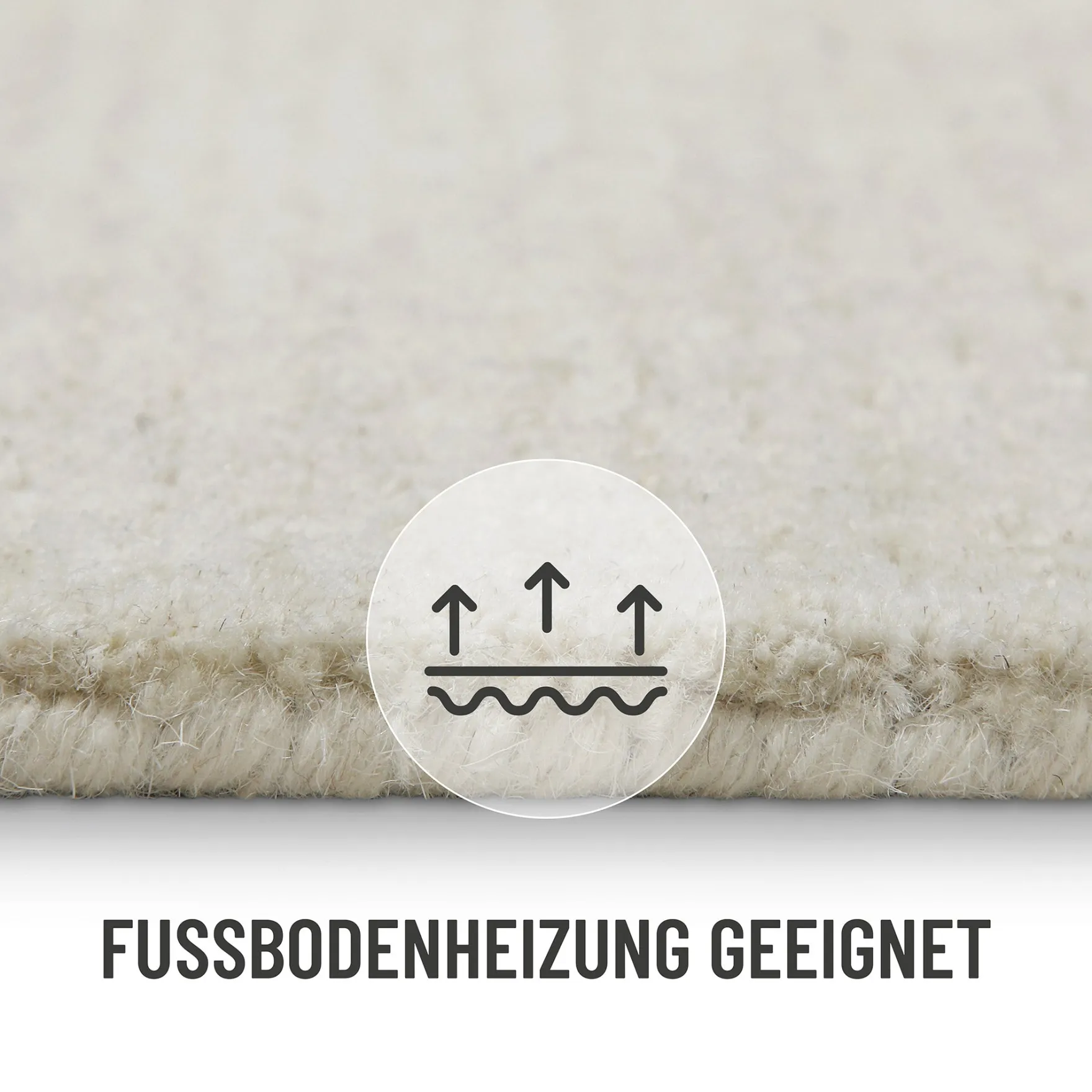 Kurzflor Teppich Rund Creme Weiß "Hamptons THIRTYTWO" WECONhome