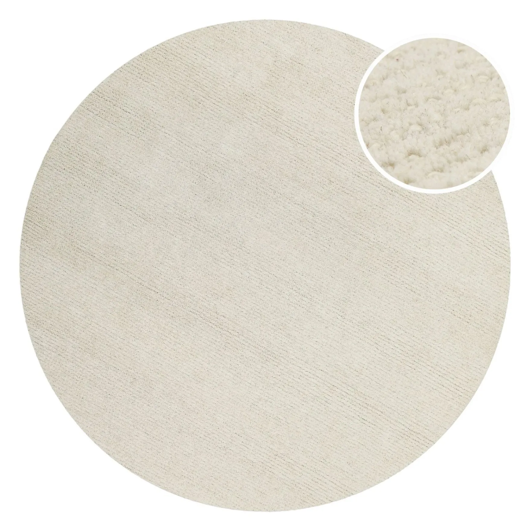 Kurzflor Teppich Rund Creme Weiß "Hamptons THIRTYTWO" WECONhome