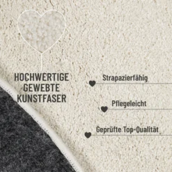 Kurzflorteppich Rund Creme Weiß "Manta" Homie Living