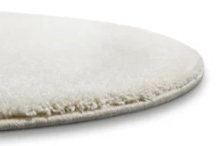 Kurzflorteppich Rund Creme Weiß